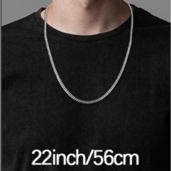 New Gold Cuban Chain Necklace Diamond Cut Curb Chain Link 925 22” Necklace - Picture 2 of 15